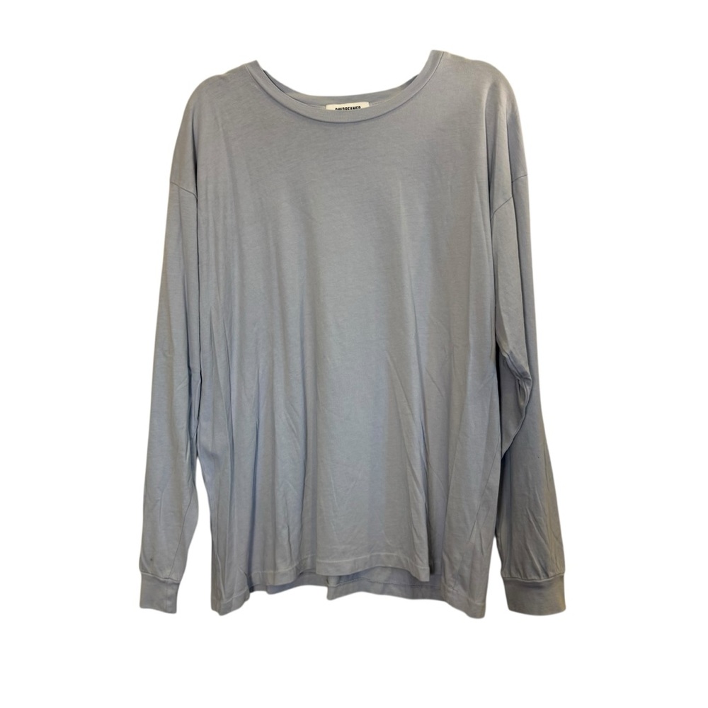Daydreamer Blue Gray Classic Long Sleeve 100% Cotton Casual Lounge Top sz L